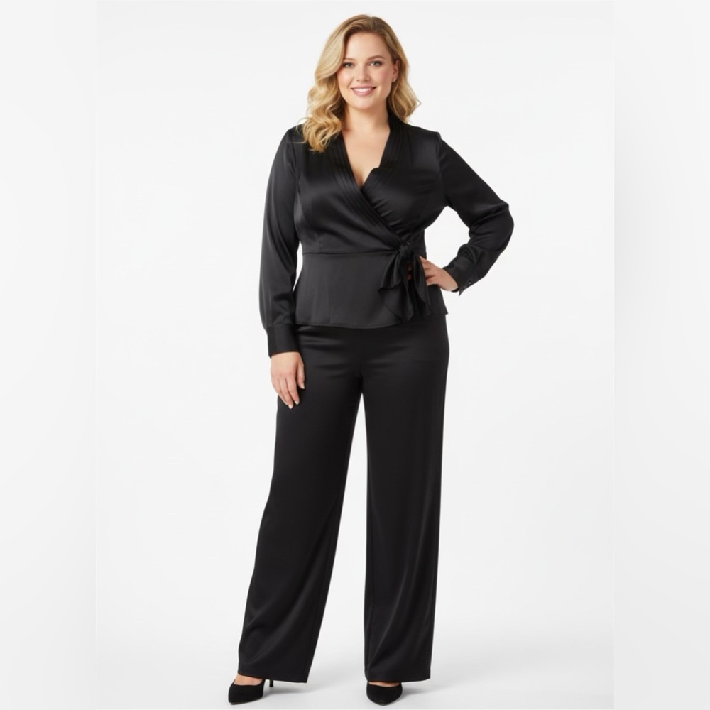 JONES NEW YORK black silky blouse